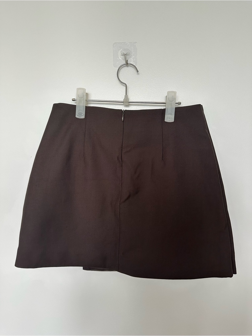 BNWOT Classic Brown Wrap Mini Skirt - Picture 2 of 4